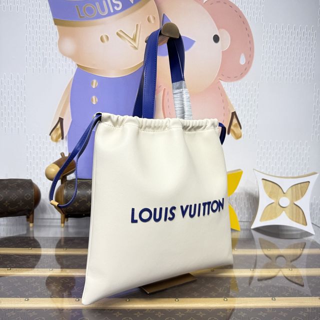 Louis vuitton origianl calfskin dust bag tote M15235 off-white