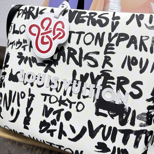 Louis vuitton origianl canvas shopper bag N40797 white