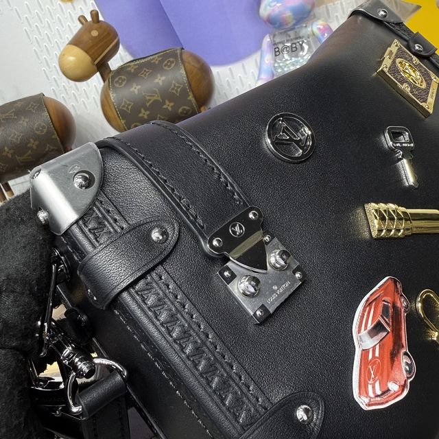 Louis vuitton original calfskin side trunk MM M25568 black