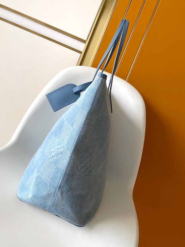 Louis vuitton original denim Nevereverfull tote N00198 blue