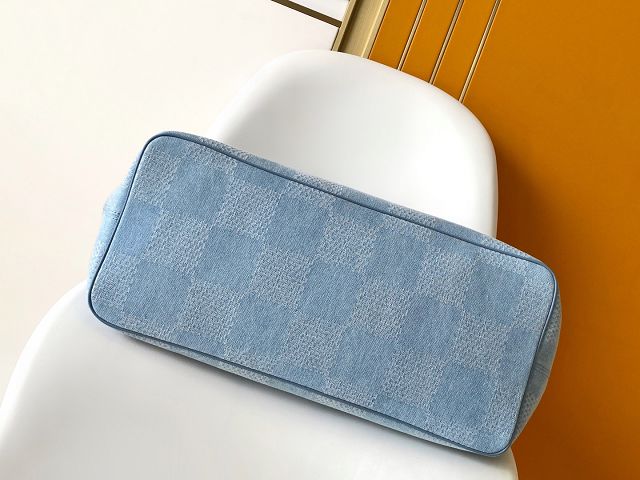 Louis vuitton original denim Nevereverfull tote N00198 blue