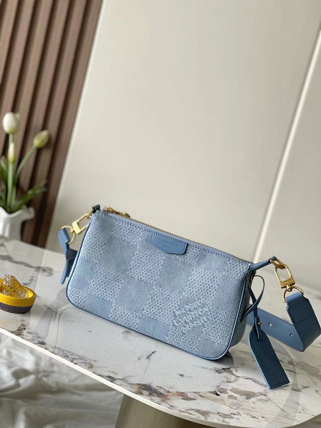 Louis vuitton original denim  Pochette Accessoire N00204 blue