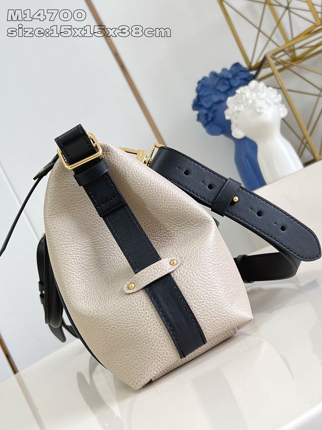 Louis vuitton original calfskin LV biker MM M26563 light grey