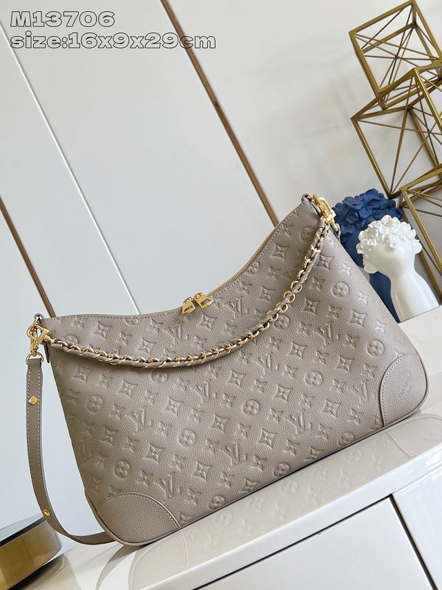 Louis vuitton original calfskin boulogne GM bag M25854 grey