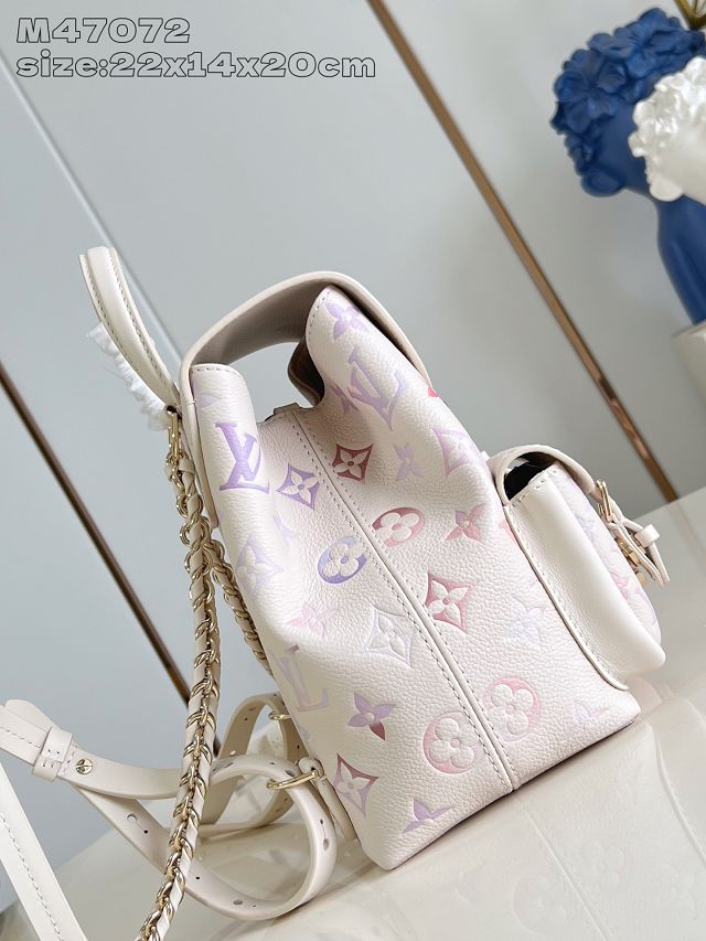 Louis vuitton original calfskin mini backpack M15113 dream beige