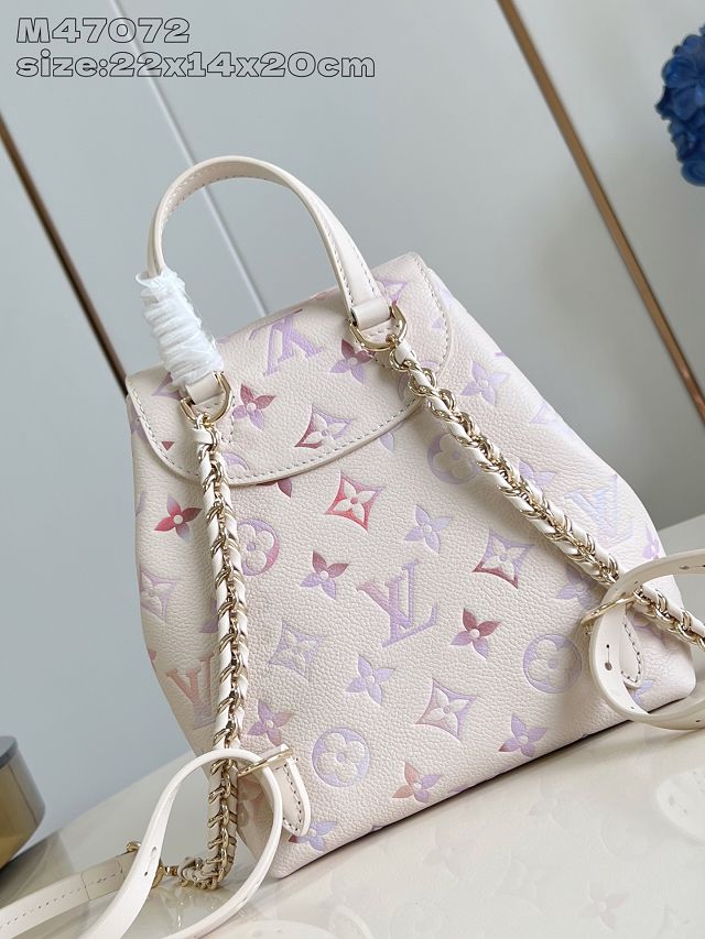 Louis vuitton original calfskin mini backpack M15113 dream beige