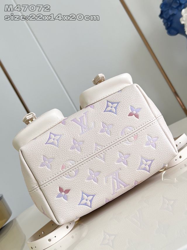 Louis vuitton original calfskin mini backpack M15113 dream beige