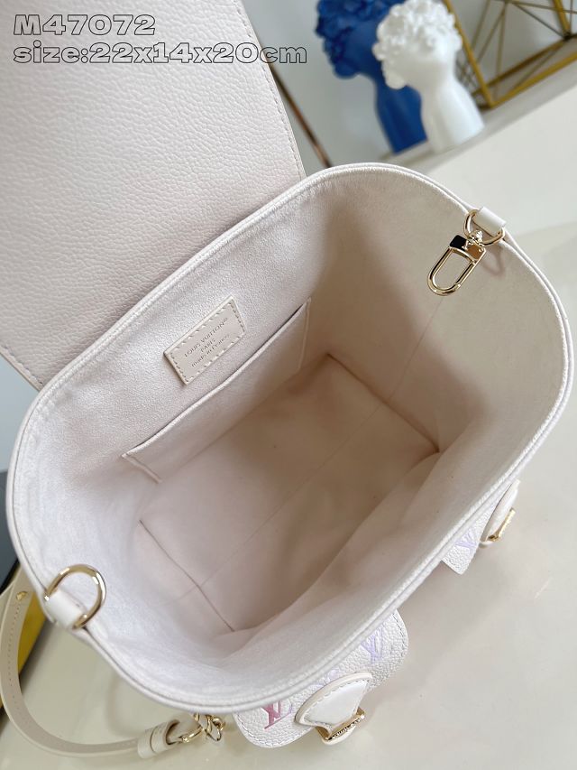 Louis vuitton original calfskin mini backpack M15113 dream beige