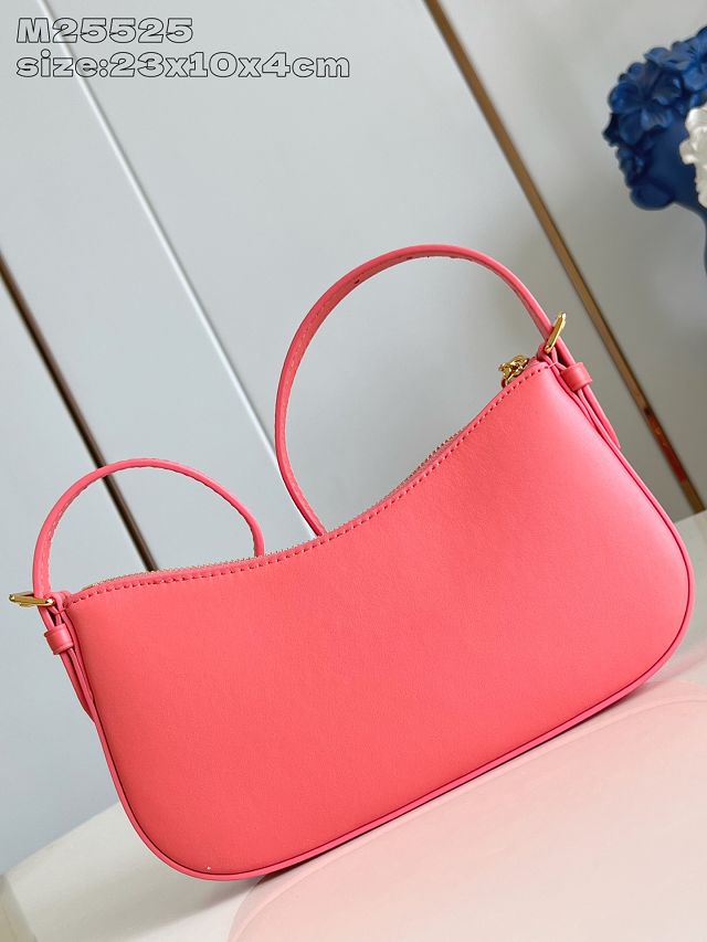 Louis vuitton original calfskin pochette LV bloom M25525 rose red