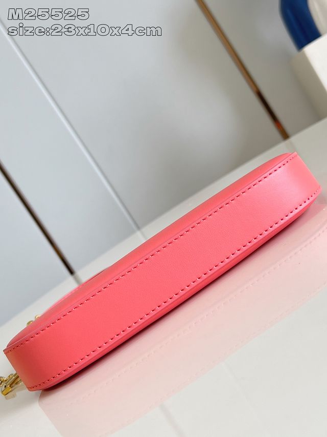 Louis vuitton original calfskin pochette LV bloom M25525 rose red