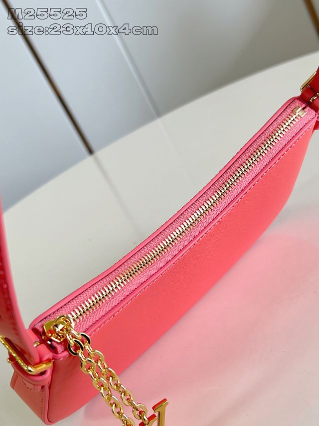 Louis vuitton original calfskin pochette LV bloom M25525 rose red