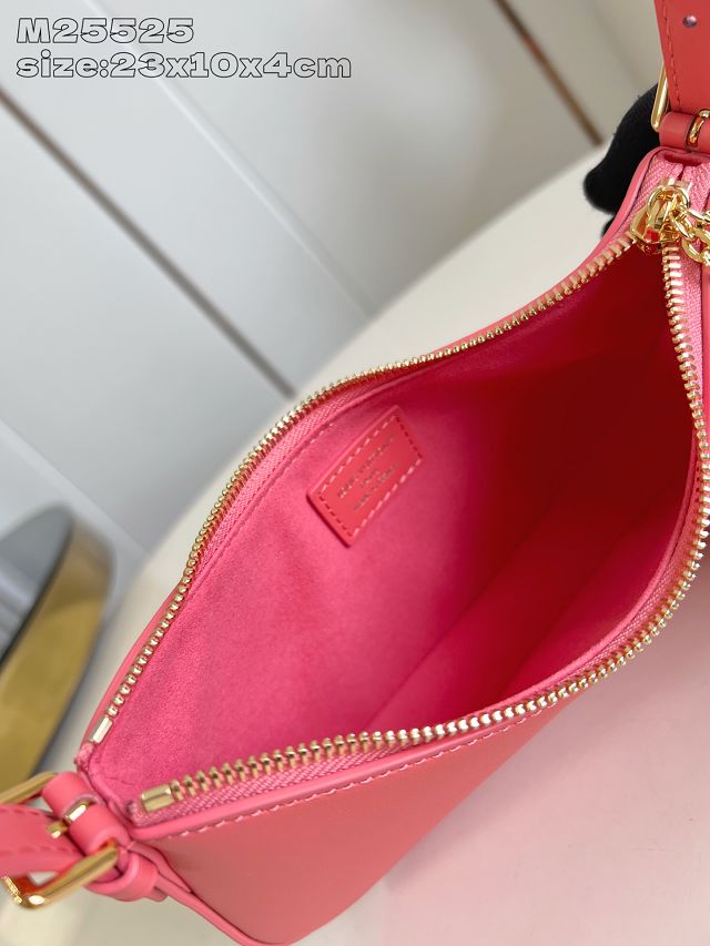 Louis vuitton original calfskin pochette LV bloom M25525 rose red
