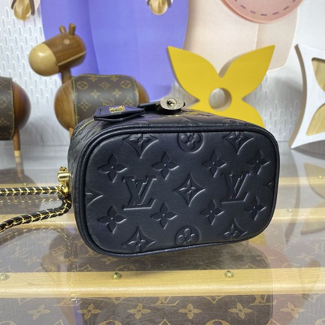Louis vuitton original lambskin vanity chain pouch M25123 black