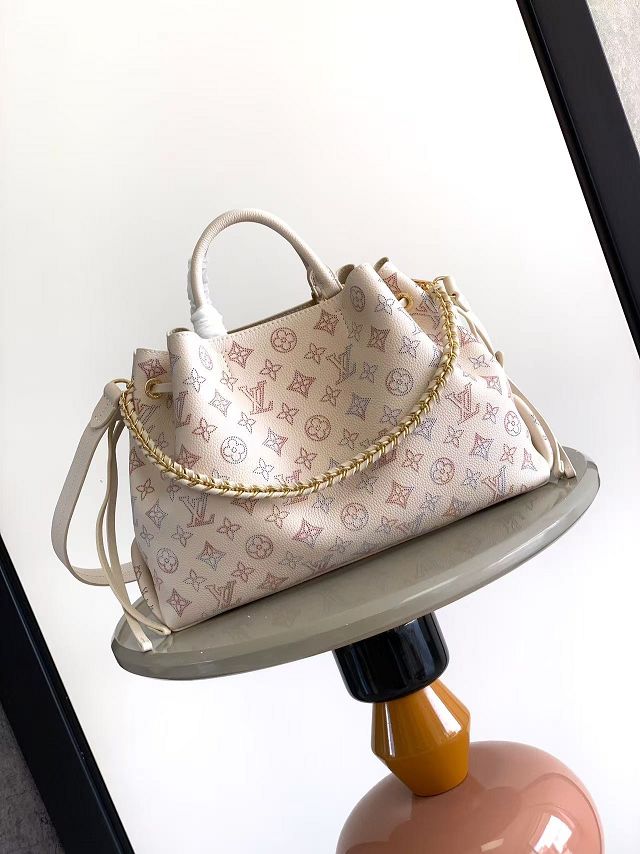 Louis vuitton original mahina leather bella tote bag M15116 cream