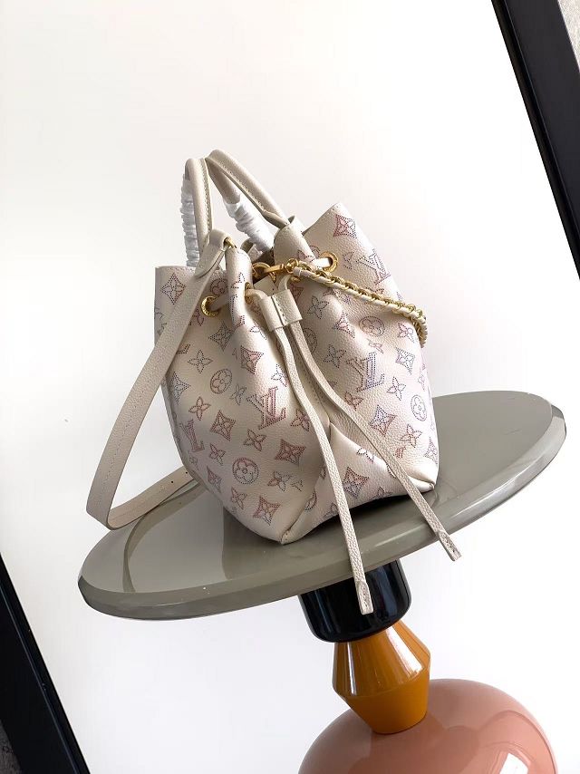 Louis vuitton original mahina leather bella tote bag M15116 cream