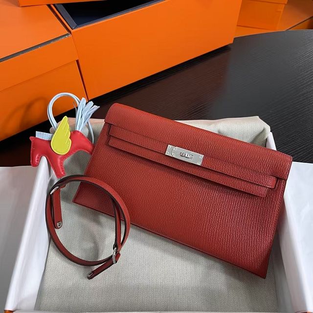 Hermes original chevre leather kelly elan KE0028-5 rose mexico