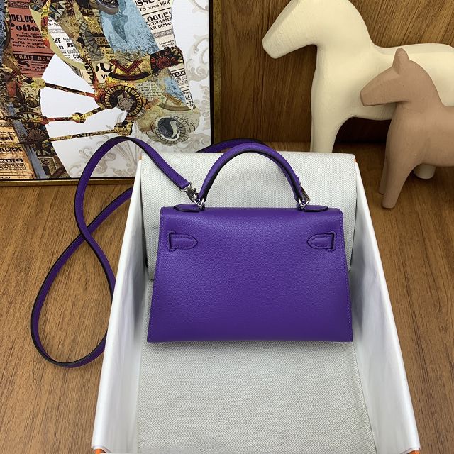 Hermes original chevre mini kelly 19 bag KG0019 crocus