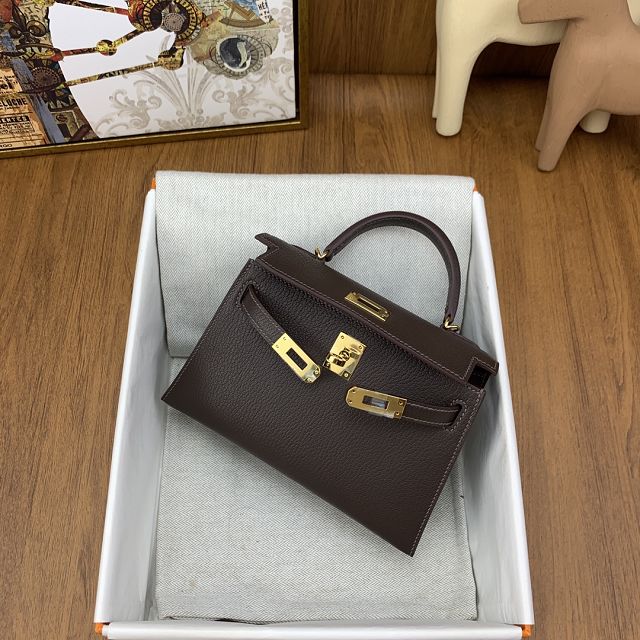 Hermes original chevre mini kelly 19 bag KG0019 ebene