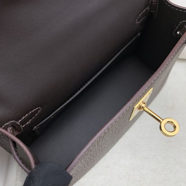 Hermes original chevre mini kelly 19 bag KG0019 ebene