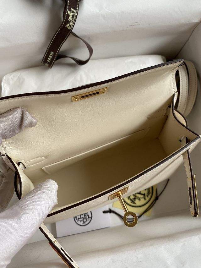 Hermes original chevre mini kelly 19 bag KG0019 nata