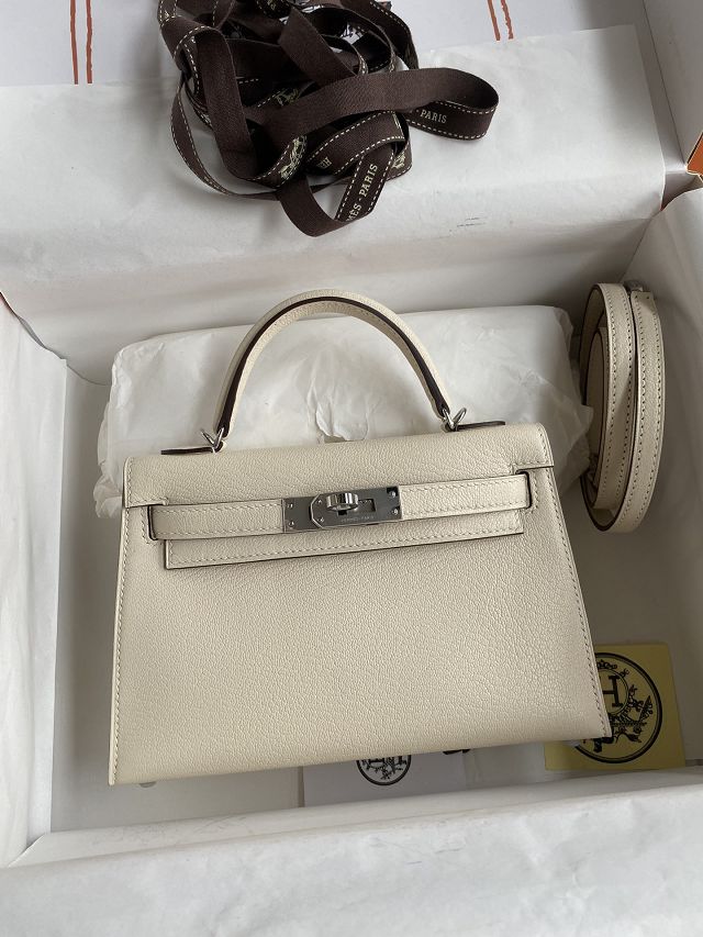 Hermes original chevre mini kelly 19 bag KG0019 nata