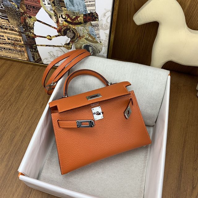 Hermes original chevre mini kelly 19 bag KG0019 orange