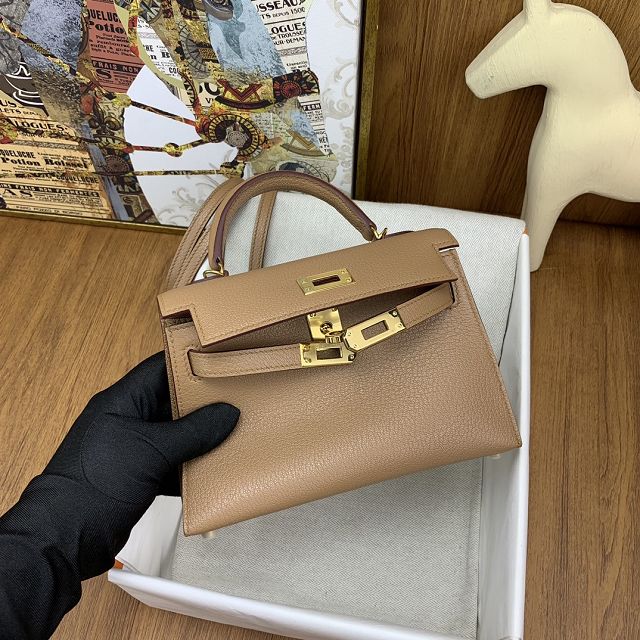 Hermes original chevre mini kelly 19 bag KG0019 quebracro