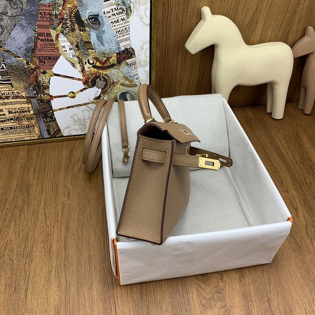 Hermes original chevre mini kelly 19 bag KG0019 quebracro