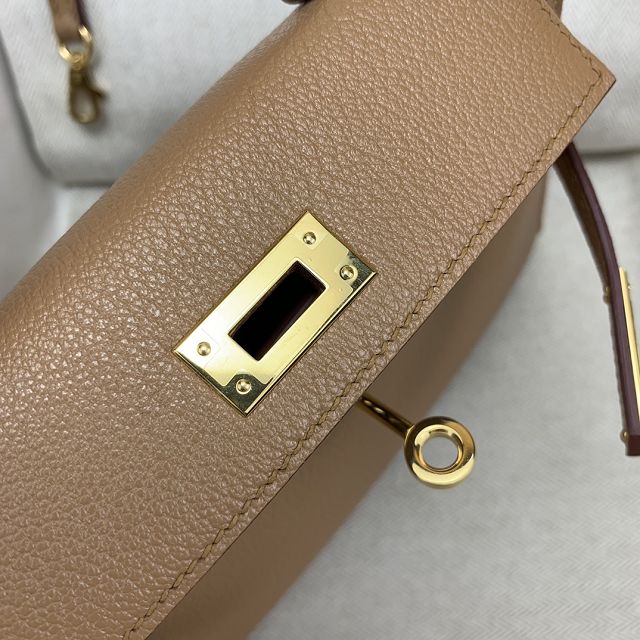 Hermes original chevre mini kelly 19 bag KG0019 quebracro
