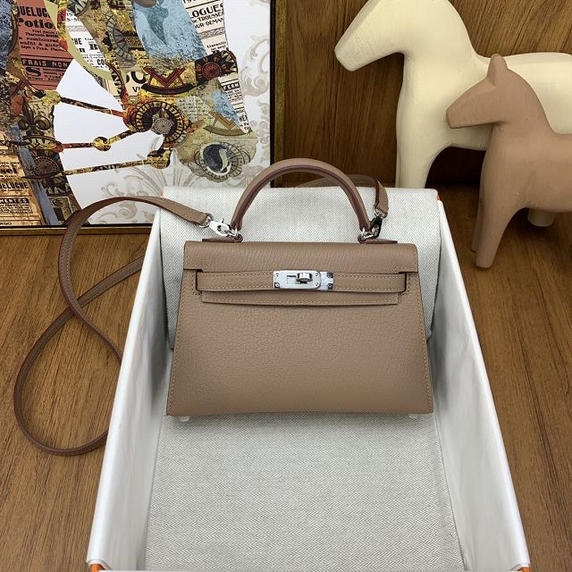 Hermes original chevre mini kelly 19 bag KG0019 quebracro