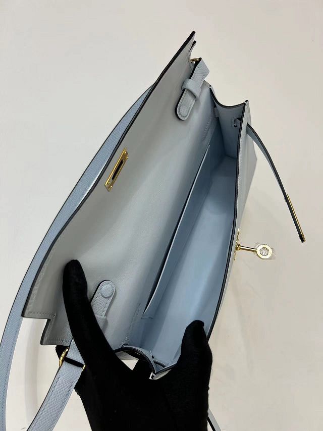 Hermes original madame leather kelly elan KE0028 blue pale