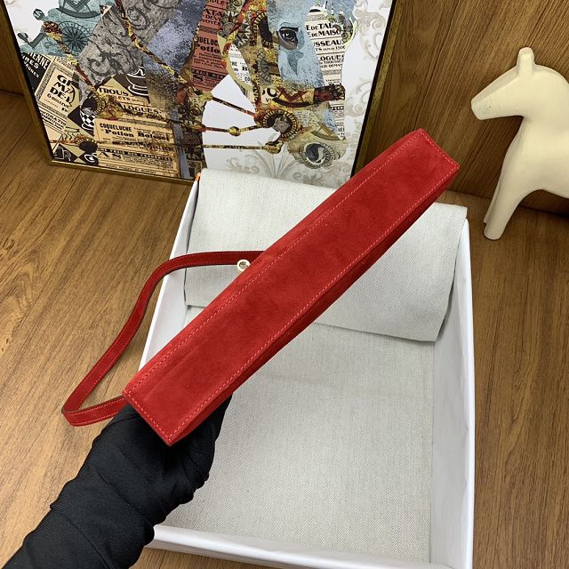 Hermes original suede calfskin kelly elan KE0028 red