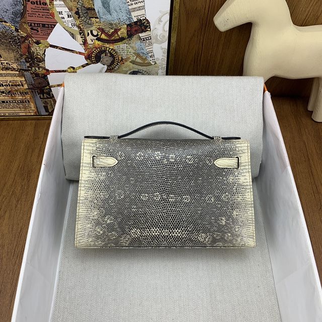 Hermes handmade genuine lizard leather mini kelly 22 clutch K220 