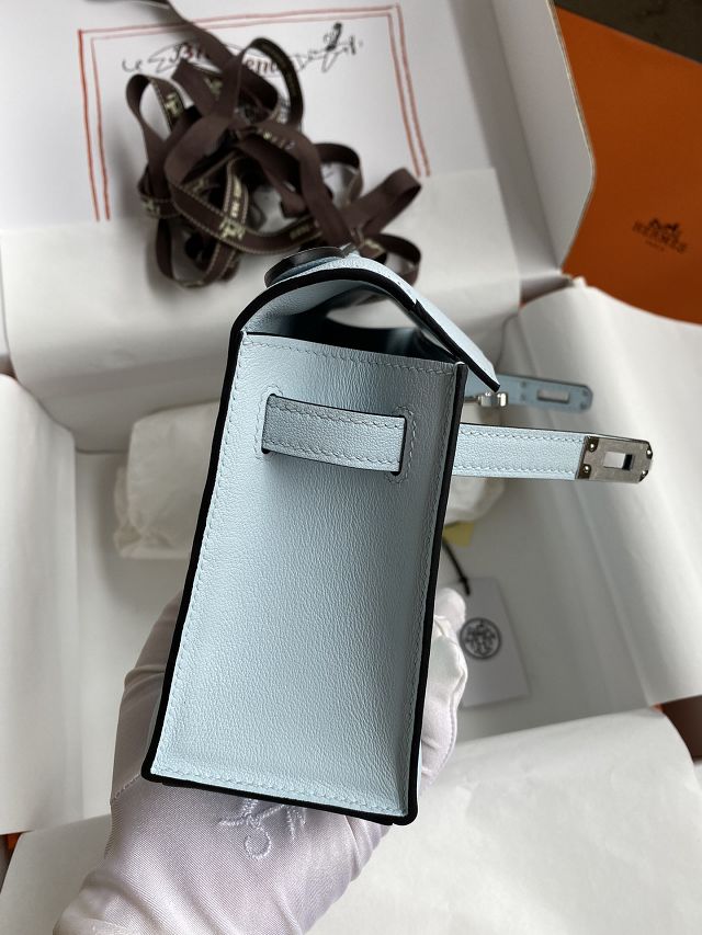 Hermes original swift leather mini kelly 22 clutch K0012 azur