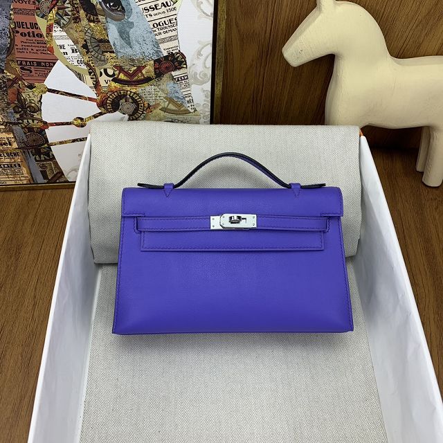 Hermes original swift leather mini kelly 22 clutch K0012 crocus