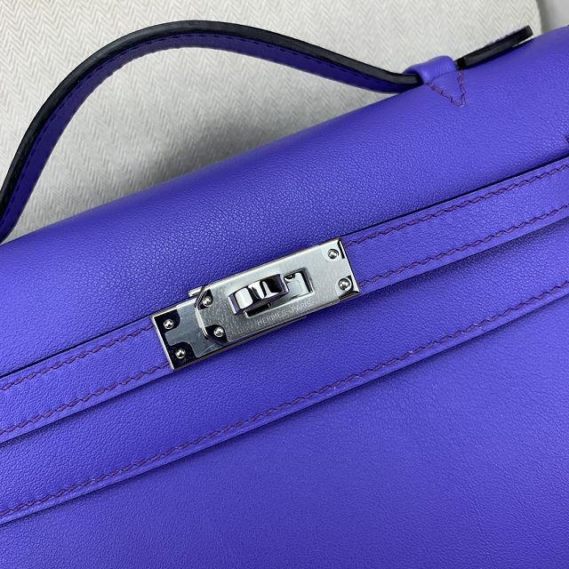 Hermes original swift leather mini kelly 22 clutch K0012 crocus