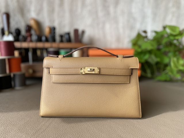 Hermes original epsom leather mini kelly 22 clutch K012 biscuit