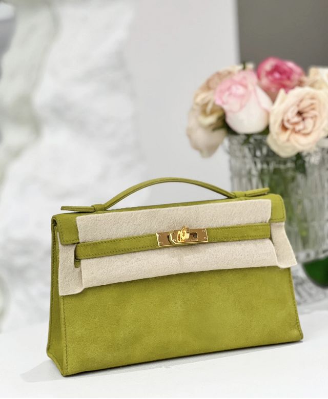 Hermes original suede calfskin mini kelly 22 clutch K0012 