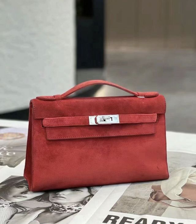 Hermes original suede calfskin mini kelly 22 clutch K0012 