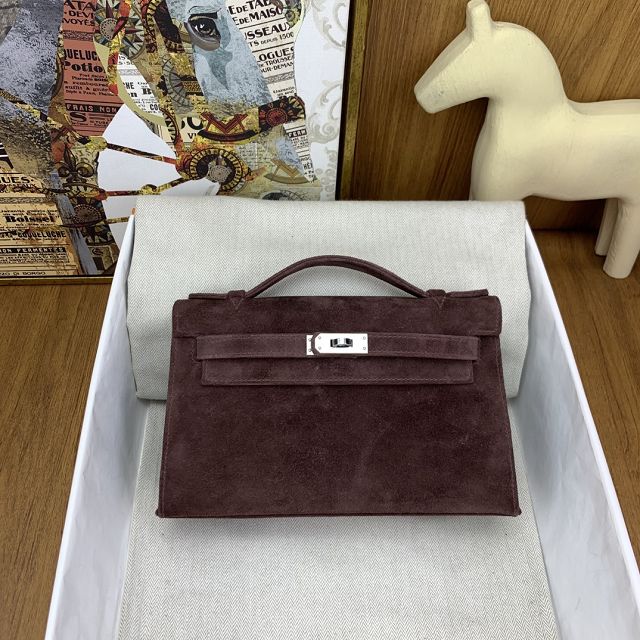 Hermes original suede calfskin mini kelly 22 clutch K0012 