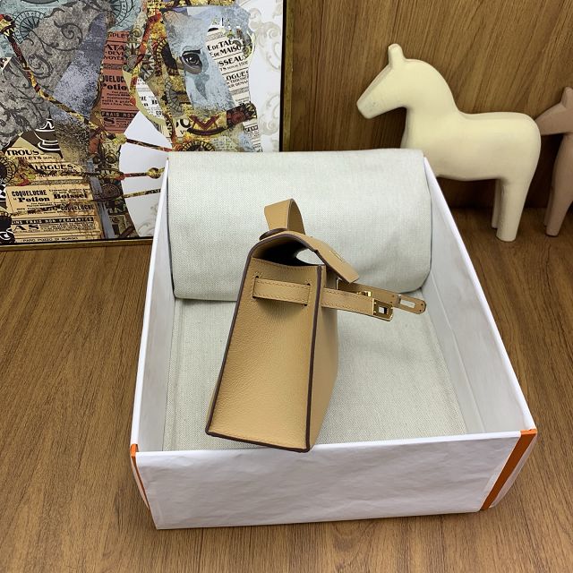 Hermes original swift leather mini kelly 22 clutch K0012 biscuit