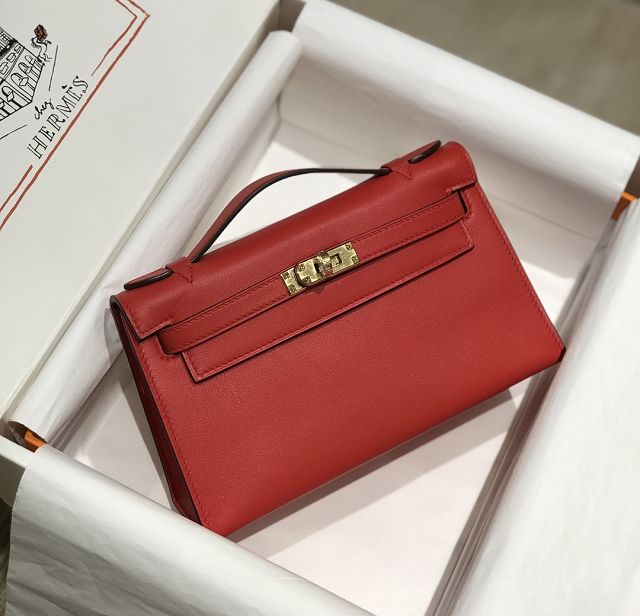 Hermes original swift leather mini kelly 22 clutch K0012 red