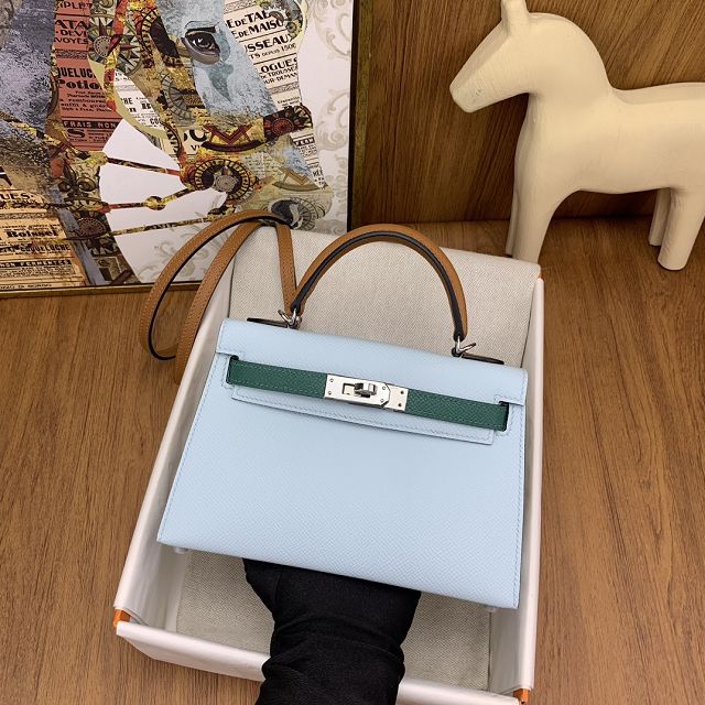 Hermes original epsom leather mini kelly 19 bag K0019 