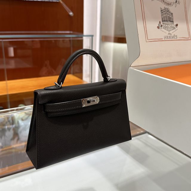Hermes original epsom leather mini kelly 19 bag K0019 ebene