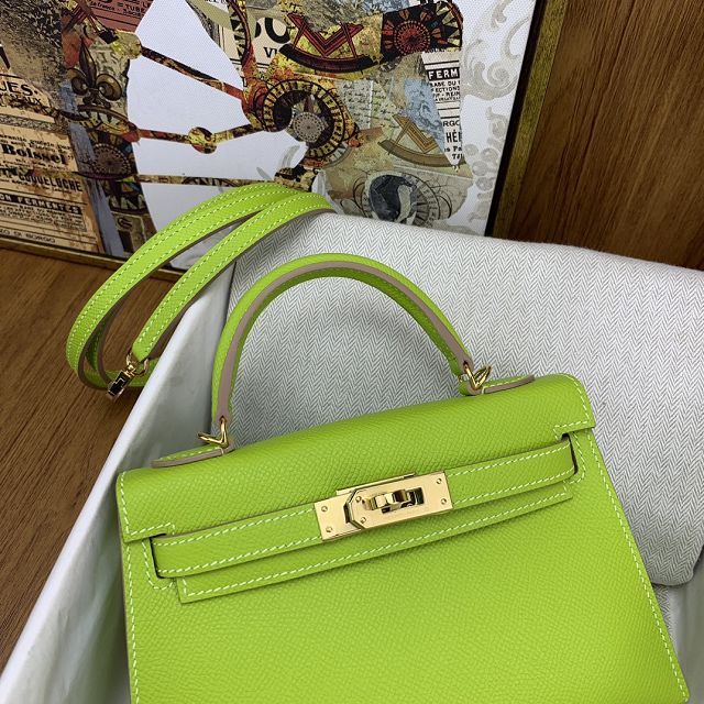 Hermes original epsom leather mini kelly 19 bag K0019 kiwf 
