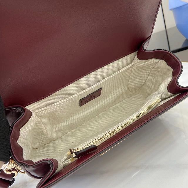GG original calfskin go small shoulder bag 826761 bordeaux