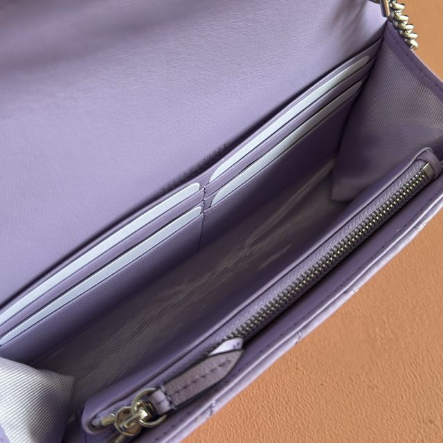 GG original calfskin marmont wallet on chain 837745 purple