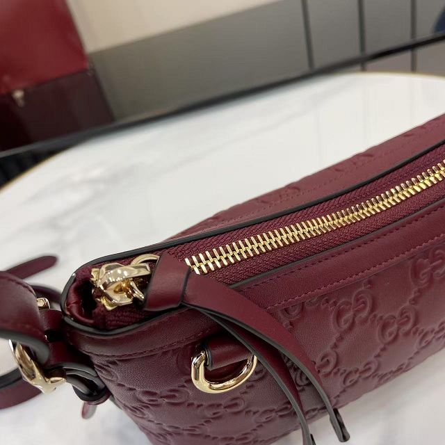 GG original calfskin emblem small shoulder bag 847450 bordeaux