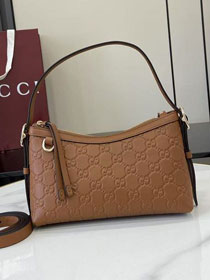 GG original calfskin emblem small shoulder bag 847450 brown