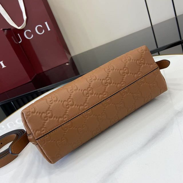 GG original calfskin emblem small shoulder bag 847450 brown